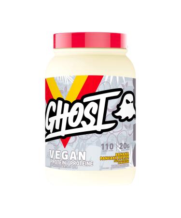 GHOST Vegan Protein Powder - 2lb 20g of Protein - Plant-Based Pea & Organic Pumpkin Protein - Post Workout & Nutrition Shakes Smoothies & Baking - Soy & Gluten-Free (Banana Pancake Batter)