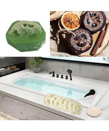 50Pcs Natural Loofah Slice Set for Cleaner Sponge Scrubber and DIY Soap Tools - Includes Exfoliating Pads and Storage Bag - Buy Online on SooperMarket.com