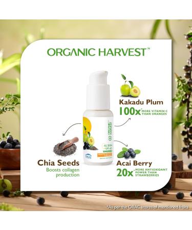 All Skin SPF 60 Sunscreen - Organic Kakadu Plum Acai Berry & Chia Seeds | Hydrating & Protective for Dry & Oily Skin | 100% American Made | 50gm Triple Action Formula - Buy Online on SooperMarket.com
