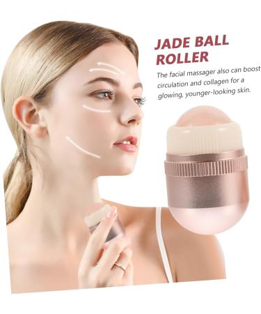 Volcanic Stone Ball Jade Facial Massager Set - Pink Jade Rollers & Skin Scraping Tools for Enhanced Beauty - Buy Online on SooperMarket.com
