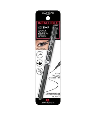 L'Oreal Paris Infallible Grip Precision Felt Eyeliner- Smudge Resistant, Long Lasting Waterproof Eyeliner in Grey - 0.03 fl oz (Pack of 1) - Buy Online on SooperMarket.com