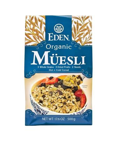 Eden Organic Muesli Cereal, Oat, Rye, Wheat, and Spelt Flakes, Raisins, Cranberries, Wild Blueberries, Pumpkin and Sunflower Seeds, Overnight Oats, No Added Sugars, 17.6 oz