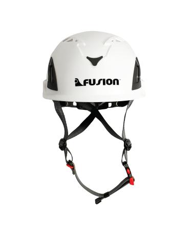 Fusion Climb Meka II Climbing Bungee Zipline Mountain Construction Safety Protection Helmet White,White, Black,One Size,SP-HH-2001-WHT