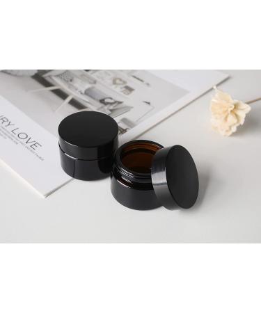 OverNews 1oz Amber Glass Jar  Empty Cosmetic Lotion Containers with Inner Liners Black Lid  Spatula 1pcs amber - Buy Online on SooperMarket.com