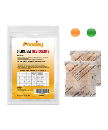 10g x 30 pieces rechargeable silicail drying agent packages Fonday Food quality fast reactivation dryer bag moisture display orange up to green 10 gram 30 packs 30