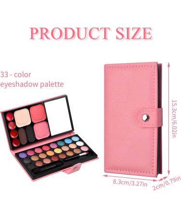 Kioiner 33 Colors Makeup Palette Kit for Girls Women Include Eyeshadow Lipstick Shading Powder Portable Wallet Cosmetic Make up Palette with Mirror and Brushes for Daily Use - Buy Online on SooperMarket.com