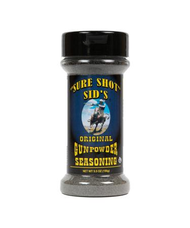 Sure Shot Sids Gunpowder Seasoning - Famous Bbq Rub Powder Grill Seasoning for Beef, Steak Meat, - All-Purpose Seasoning Blend Dry Rub for Grilling Original Gunpowder 5.5 Ounce (Pack of 1)