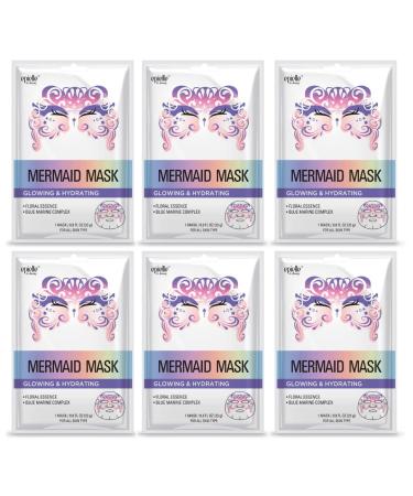 Epielle Mermaid Character Skincare Sheet Masks | Animal Spa Mask | -For All Skin Types |spa gifts for women  Spa Gift  Birthday Party Gift for her kids  Spa Day Party  Girls Night  Slumber party  Stocking Stuffers | 6 co...