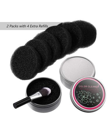 Professional Make-Up Brush Cleaner | 6 PCS Set with 2 Iron Boxes & 6 Sponges | Quick Color Change & Easy to Clean | Reusable Brush Cleaner - Buy Online on SooperMarket.com