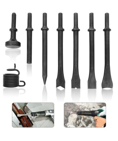 8 Piece Air Chisel Set Pneumatic Chisel Air Hammer Punch Chipping Bits Tool