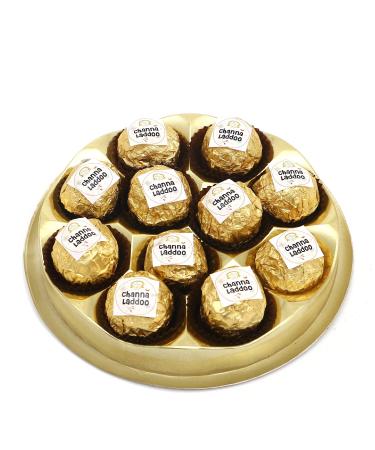 Jaiccha Ghasitaram Round Box of 11 Channa Laddoos|Gift for Diwali Gifts Holi Rakhi Valentine Christmas Birthday Anniversary Her Him|