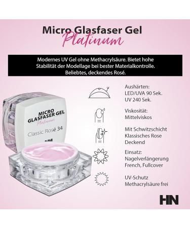 HN Hollywood Nails - Platinum Fiberglass UV Builder Gel - Classic Ros 34 | Shop Internationally for Premium Nail Products - Buy Online on SooperMarket.com