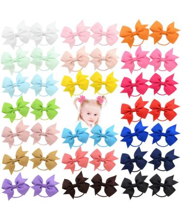 40pcs 2 inch baby girls hair loops hair tie elastic headband ponytail hair band hair accessories for children toddlers