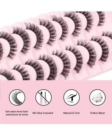 Parriparri Russian Strip Lashes - 10 Pairs Curly False D Curl Volume Lashes - Buy Online on SooperMarket.com