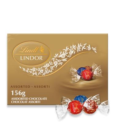 Lindt LINDOR Assorted Milk and Dark Chocolate Truffles Gift Box 156-Gram Box Chocolate Gift Box Perfect for Gifting