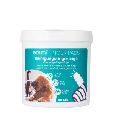 EMMI PET Finger pads for dogs & cats disposable cleaning fingers for ears chin & eyes cleaning towels for care & hygiene 50 pieces