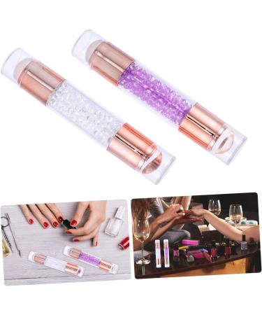 minkissy 2pcs Nail Stamp Nail Art Stamper Head French Tip Nail Tool Nail Art Stamp Tool Nail Art Stamper for French Manicure Nail Art Stamping Tools Silica Gel Template Purple Printing 11.50X2.00X2.00CM Purple - Buy Online on SooperMarket.com