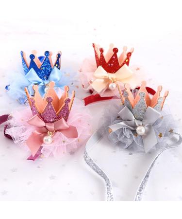 Dog Birthday Hat Pet Cat Birthday Hat Cute Lace Dog Crown Hat Headwear Caps Costumes for Small Medium Puppy Kitten Party Decorations (PINK) - Buy Online on SooperMarket.com