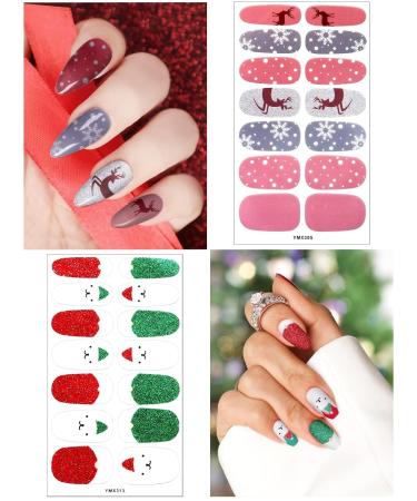 Kalolary 8 Leaves Nail Art with Nail File - Christmas Sticker Decals for Stunning Manicure | Self-Adhesive Fashion Decoration - Buy Online on SooperMarket.com