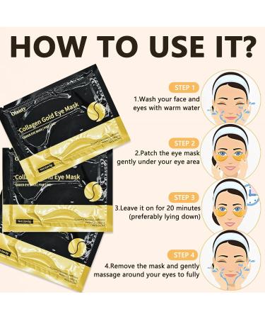 24K Gold Under Eye Patches (30 Pairs) - Collagen Gel Mask for Dark Circles Puffiness and Wrinkles - Nourishing Gift for Men & Women - Buy Online on SooperMarket.com