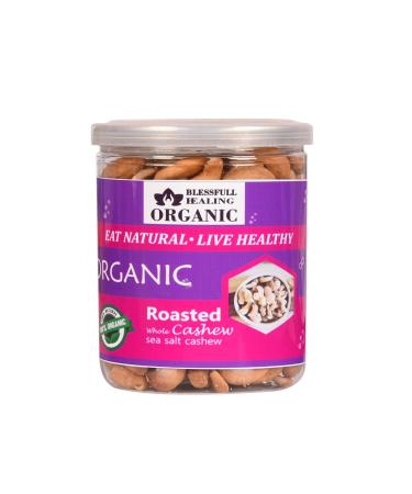 Blessfull Healing Organic Natural Vegan Sea Salt Roasted Whole Cashew Nuts Crunchy Kaju 300 Gram