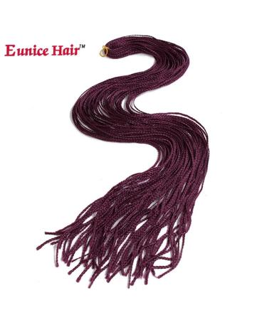 3 Packs Eunice Hair #99J Synthetic Crochet Braids - 28 Inch Soft Goddess Mambo Hair Extensions - Box Braids (28 Roots/Pack) - Buy Online on SooperMarket.com