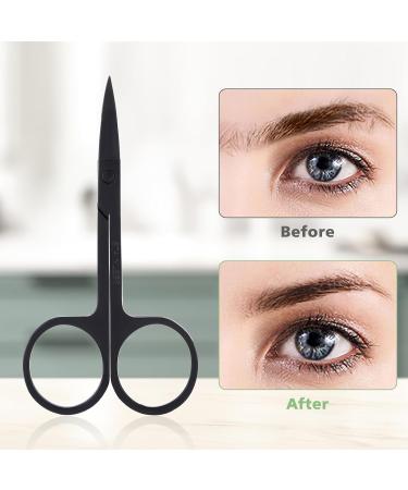 WLLHYF 3 Pack Small Eyebrow Facial Nose Hair Grooming Scissors Stainless Steel Mustache Eyelashes Trimmer Travel Scissors Kit Mini Curved Rounded Scissors for Eyebrow Cuticle Trimming Nasal Clippers - Buy Online on SooperMarket.com