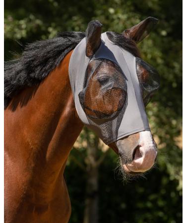 QHP Fly Mask Super Bug (grey thoroughbred) thoroughbred grey