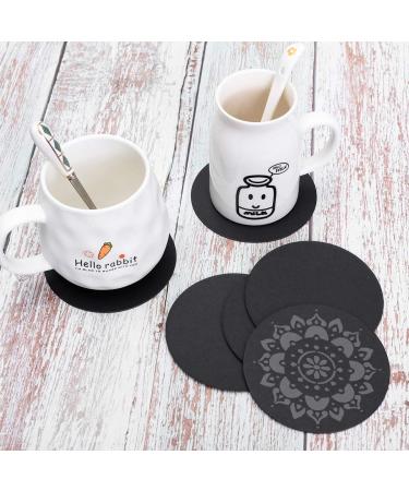 36 Pieces 4 inch Round Black Kraft Coaster Cards - Thick Kraft Paper for Mandala Painting and DIY Decorations - Buy Online on SooperMarket.com