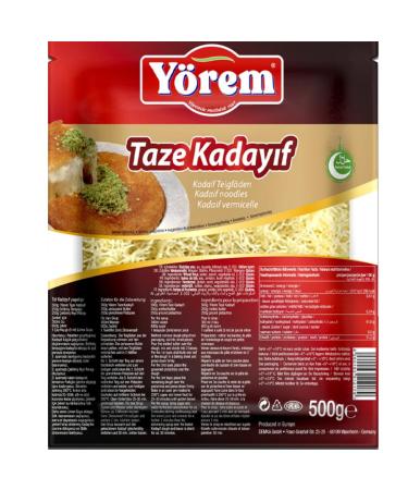 Yorem Pastry Threads Fresh Kadayif Turkish style dessert 500 Gram