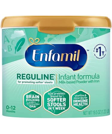 Enfamil Reguline Baby Formula Designed for Soft Comfortable Stools with Omega-3 DHA & Probiotics for Immune Support Reusable Powder Tub 19.5 Oz