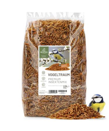 Wildlife dear hinge premium insect mix 2.5 liters I dried mealworms insect larvae & gamarus for birds I mealworms dried bird feed i insect feed for wild birds garden birds