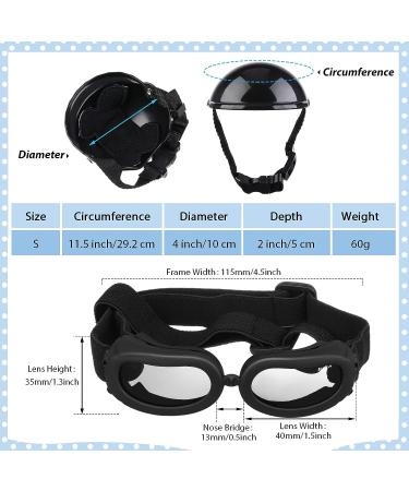Small Dog Helmet Goggles UV Protection Pet Sunglasses - S Size, Black - Buy Online on SooperMarket.com