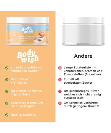 Bodywish Salted Caramel Tasty Powder - Low-Calorie Sugar Substitute | 3 x 150g Natural Flavor - Buy Online on SooperMarket.com