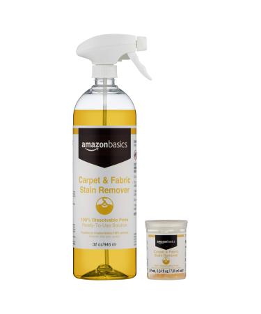 Amazon Basics Dissolvable Carpet Fabric Stain Remover Kit with 3 Refill Pacs