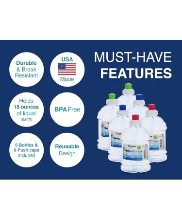 Arrow H2O On The Go 18 fl oz Mini Water Bottle 6 Pack - BPA Free, Made in USA - Ideal for School & Sports Practice - Buy Online on SooperMarket.com