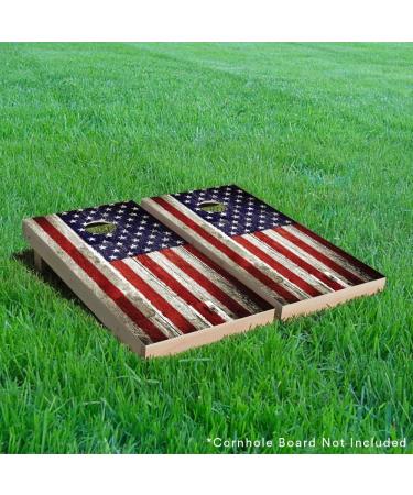 Pixelverse Design USA Flag Cornhole Board Skin Wrap Decal | Weather Resistant Vinyl Sticker for Corn Hole Bean Bag Toss Game | 24.5x48.5 - Ideal for Children, Adults, Colleges, Festivals & Bars - Buy Online on SooperMarket.com