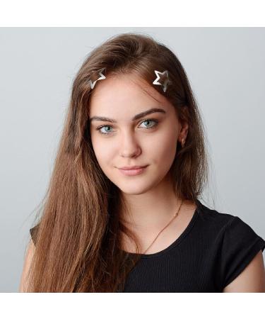 Shop Wllhyf 10-Piece Metal Star Hair Clips - Cute Silver Snap Lock Accessories for Girls & Women - Buy Online on SooperMarket.com
