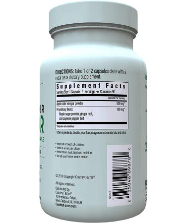 Country Farms Apple Cider Vinegar Capsules with Ginger, Cayenne, Maple - 90 Count - Buy Online on SooperMarket.com