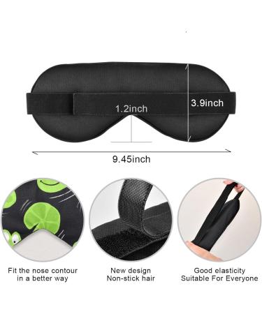 Haskirky Light Blocking Eye Mask - Breathable & Adjustable - For Adults - Ideal for Travel, Yoga, Meditation - Cute Green Frogs Design - Buy Online on SooperMarket.com