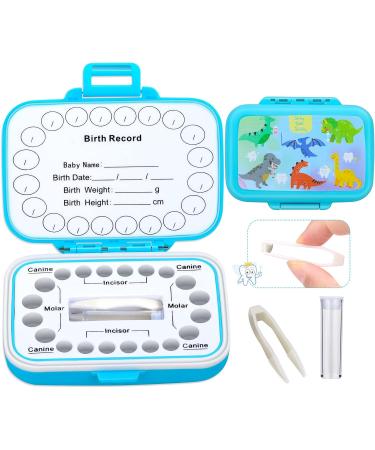 Caffox Blue Dinosaur Tooth Keepsake Box - First Tooth Container for Kids - Baby Teeth Storage - Tooth Fairy Box (BTKB005) - Buy Online on SooperMarket.com