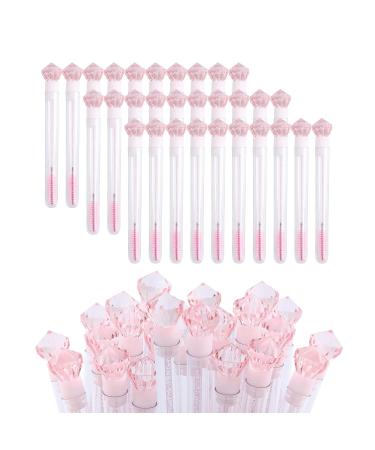 Pink Diamond Disposable Mascara Brushes - 60 Pcs | Makeup Brush Mascara Wand in Sanitary Tube | Lash Supplies - Buy Online on SooperMarket.com