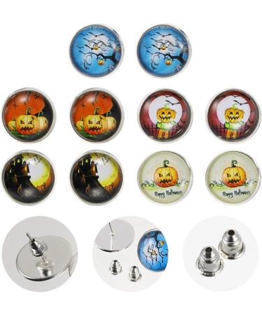 EXCEART 15 Pairs Halloween Earrings Men's Suits Black Stud Earrings for Men Creative Earrings Spider Round - Buy Online on SooperMarket.com
