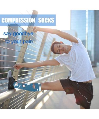 Shop Actinput Compression Stockings - 4 Pairs for Men & Women | Colorful Support Socks for Sports Travel & Nursing | Size S-M - Buy Online on SooperMarket.com