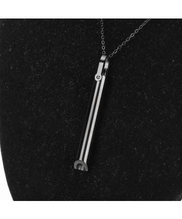 Breathing Necklace Anxiety Relief Necklace Unisex Fashionable Stainless Steel Stress Relief Necklace for Anxiety Relaxation Meditation Calming Down Panic Attack Relief (Black) - Buy Online on SooperMarket.com
