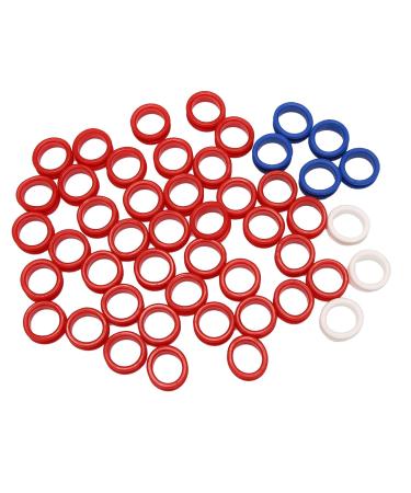 Dacvgog 50 Pieces of Silicone Finger Rings for Any Scissors Insert Hair Cutting Styling Tools Accessories Mixing Colors