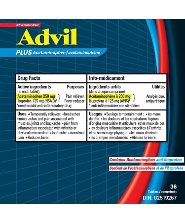 Advil Plus Acetaminophen 36 tablets - Buy Online on SooperMarket.com