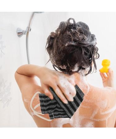 Dual-Sided Body Scrubber Sponge Back Exfoliator - Shower Loofah for Bath - 70x12cm Black - Buy Online on SooperMarket.com