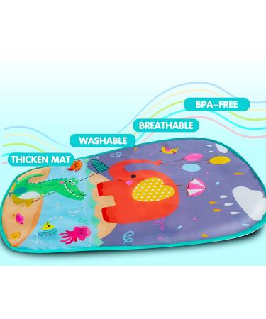 Baby Gym Play Mat with Mirror, Music, Lights - Kick & Play Piano Activity Center for 3-6-9 Month Infants in Green - Buy Online on SooperMarket.com