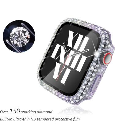 Fullife 6-Pack Crystal Diamond Bling Cases for Apple Watch 40mm | Protective Bumper with Tempered Glass Protector | Compatible with iWatch Series 6/5/4/SE | 6 Colors (Silver/RoseGold/Pink/Black/Iridescent/Clear) - Buy Online on SooperMarket.com